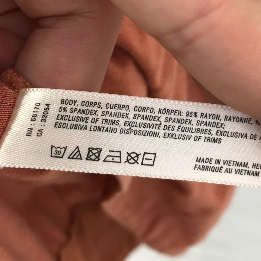 ANTHROPOLOGIE satin trim v-neck tee top - Picture 8 of 8